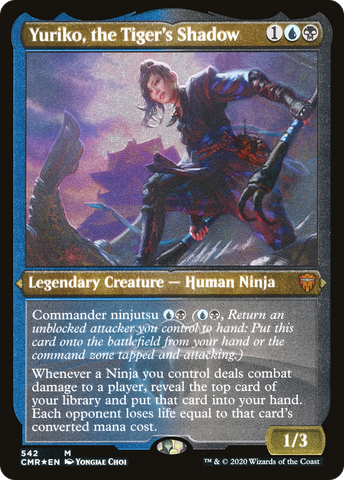 {R} Yuriko, the Tiger's Shadow (Etched) [Commander Legends][CMR 542]