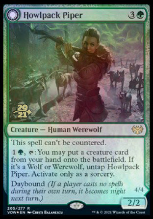 {R} Howlpack Piper // Wildsong Howler [Innistrad: Crimson Vow Prerelease Promos][PR VOW 205]