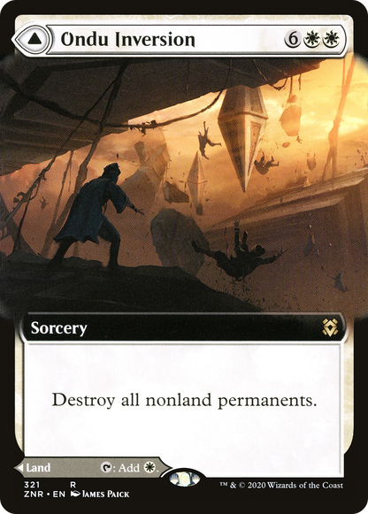 {R} Ondu Inversion // Ondu Skyruins (Extended Art) [Zendikar Rising][ZNR 321]