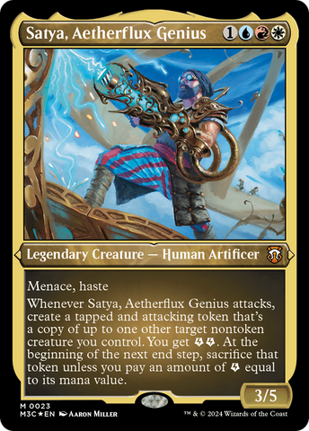 {R} Satya, Aetherflux Genius (Foil Etched) [Modern Horizons 3 Commander][M3C 023]