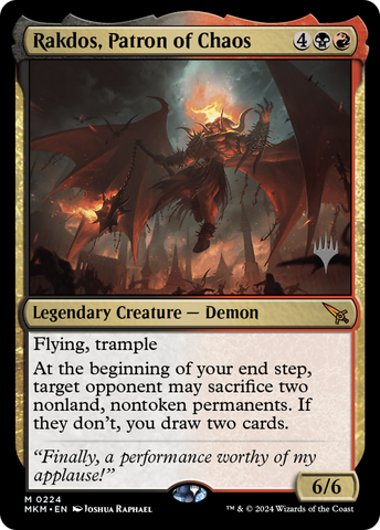 {R} Rakdos, Patron of Chaos (Promo Pack) [Murders at Karlov Manor Promos][PP MKM 224]