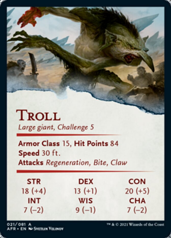 {A} Troll Art Card [Dungeons & Dragons: Adventures in the Forgotten Realms Art Series][AAFR 021]
