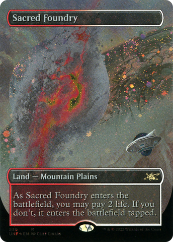 {R} Sacred Foundry (Borderless) (Galaxy Foil) [Unfinity][UNF 285]