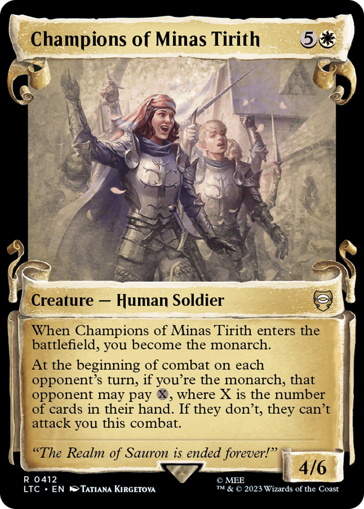 {R} Champions of Minas Tirith [The Lord of the Rings: Tales of Middle-Earth Commander Showcase Scrolls][LTC 412]