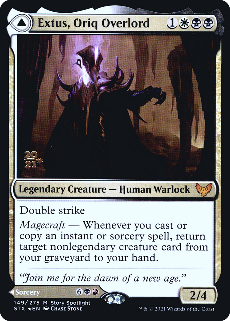 {R} Extus, Oriq Overlord // Awaken the Blood Avatar [Strixhaven: School of Mages Prerelease Promos][PR STX 149]