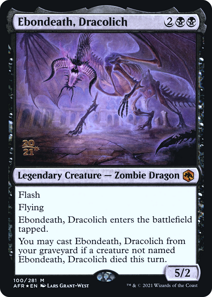 {R} Ebondeath, Dracolich [Dungeons & Dragons: Adventures in the Forgotten Realms Prerelease Promos][PR AFR 100]