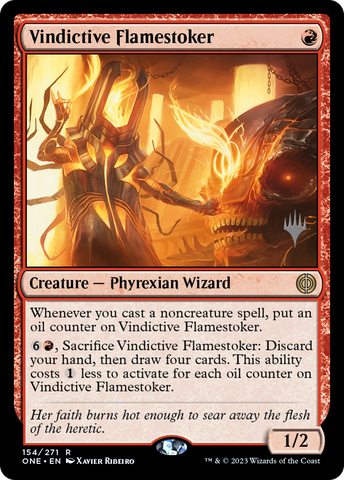 {R} Vindictive Flamestoker (Promo Pack) [Phyrexia: All Will Be One Promos][PP ONE 154]