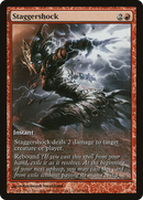 {R} Staggershock (Game Day) (Extended Art) [Rise of the Eldrazi Promos][PA ROE 048]