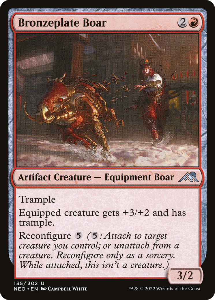 {C} Bronzeplate Boar [Kamigawa: Neon Dynasty][NEO 135]