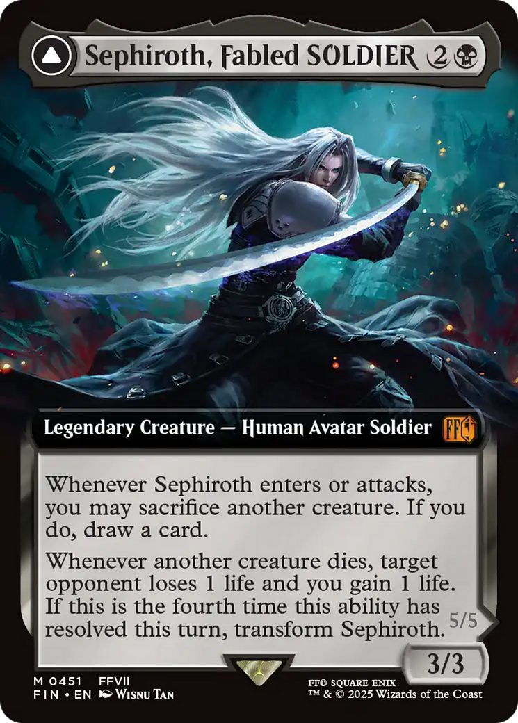{@@FIN R} Sephiroth, Fabled SOLDIER // Sephiroth, One-Winged Angel (Extended Art) [FINAL FANTASY][FIN 451]