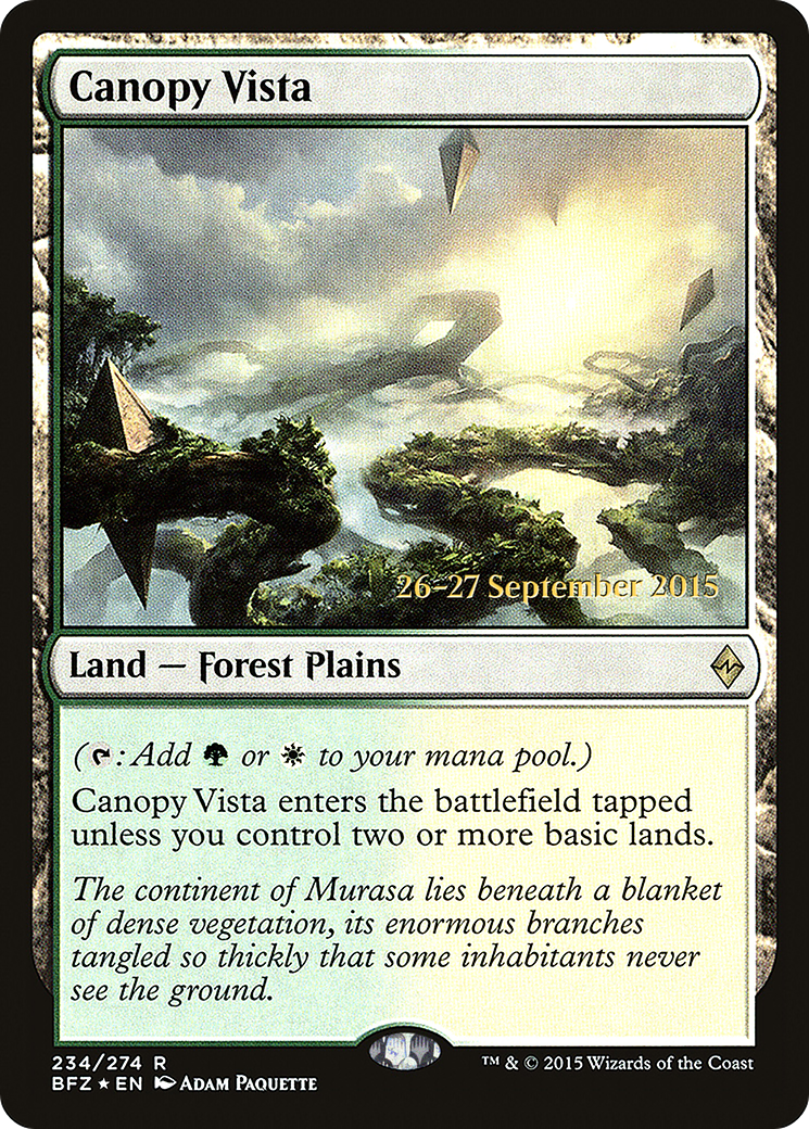 {R} Canopy Vista [Battle for Zendikar Prerelease Promos][PR BFZ 234]