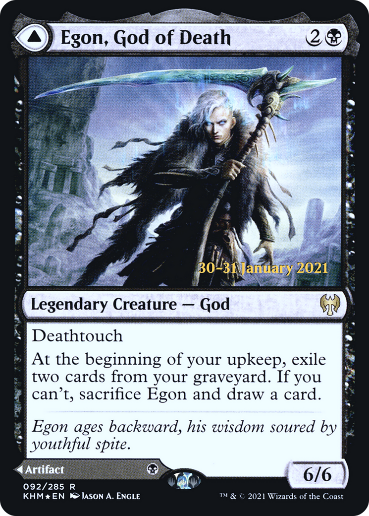 {R} Egon, God of Death // Throne of Death [Kaldheim Prerelease Promos][PR KHM 092]