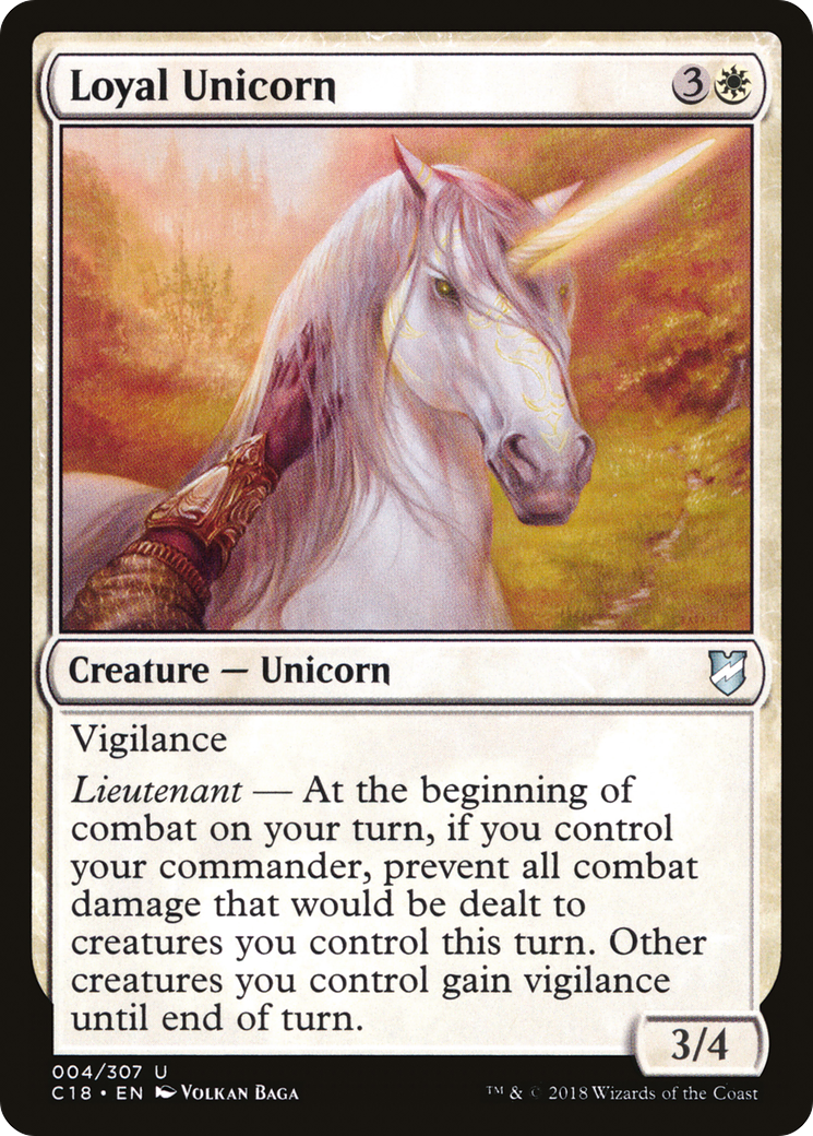 {C} Loyal Unicorn [Commander 2018][C18 004]