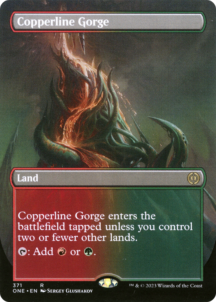 {R} Copperline Gorge (Borderless Alternate Art) [Phyrexia: All Will Be One][ONE 371]