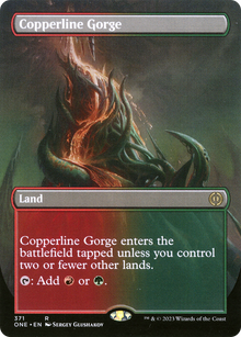 {R} Copperline Gorge (Borderless Alternate Art) [Phyrexia: All Will Be One][ONE 371]