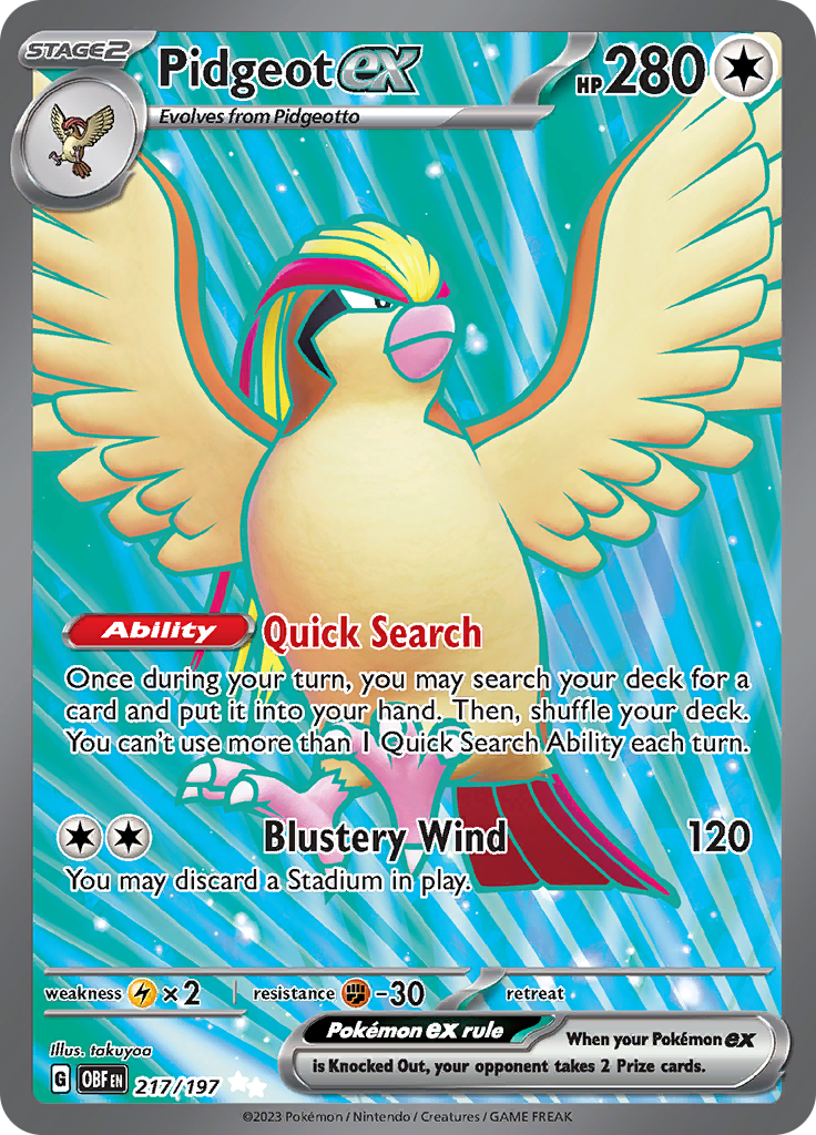 Pidgeot ex - 217/197 217 - SV03 Obsidian Flames Holofoil