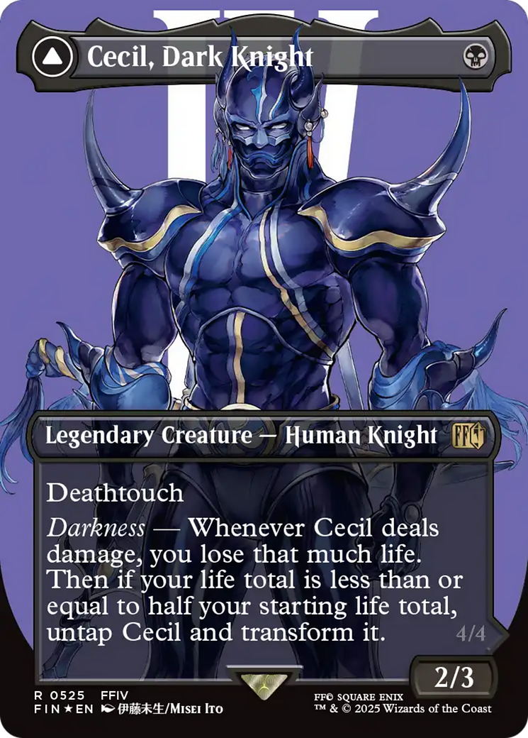 {@R} Cecil, Dark Knight // Cecil, Redeemed Paladin (Borderless) (Surge Foil) [FINAL FANTASY][FIN 525]