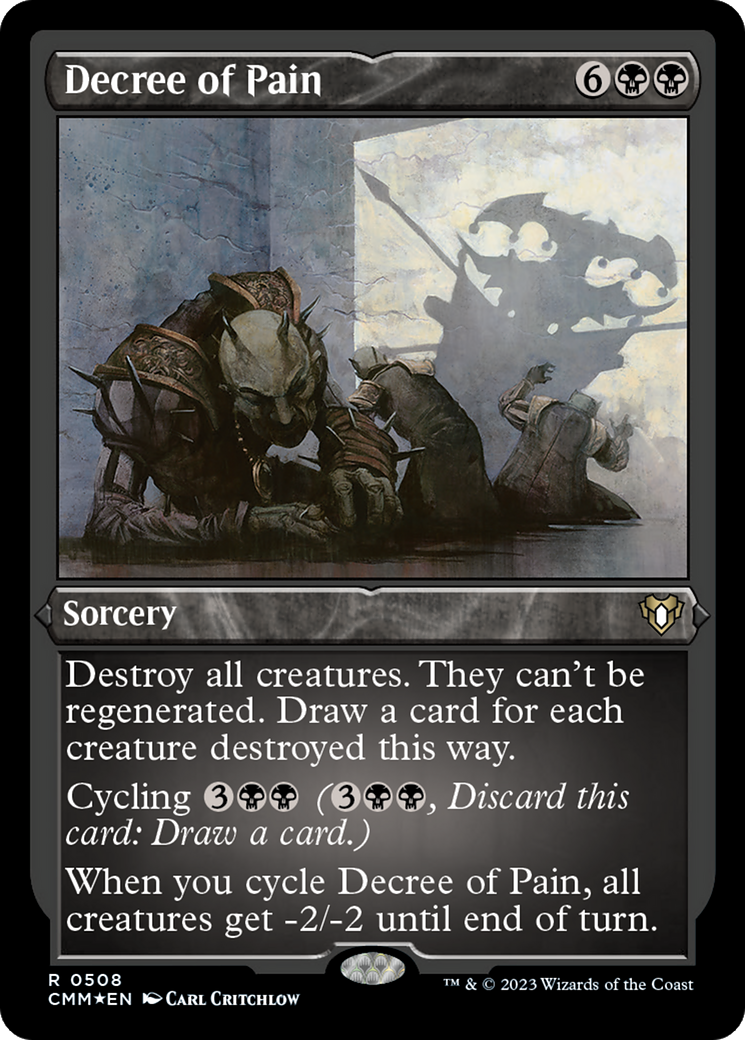 {R} Decree of Pain (Foil Etched) [Commander Masters][CMM 508]