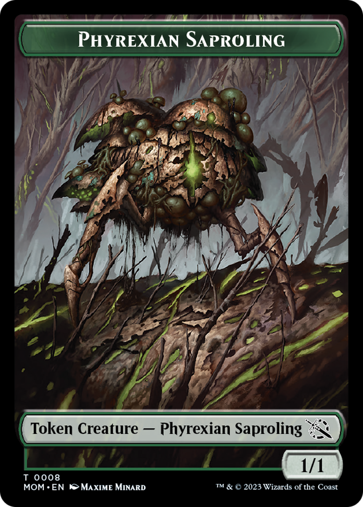{T} Treasure (21) // Phyrexian Saproling Double-Sided Token [March of the Machine Tokens][TMOM 21//8]