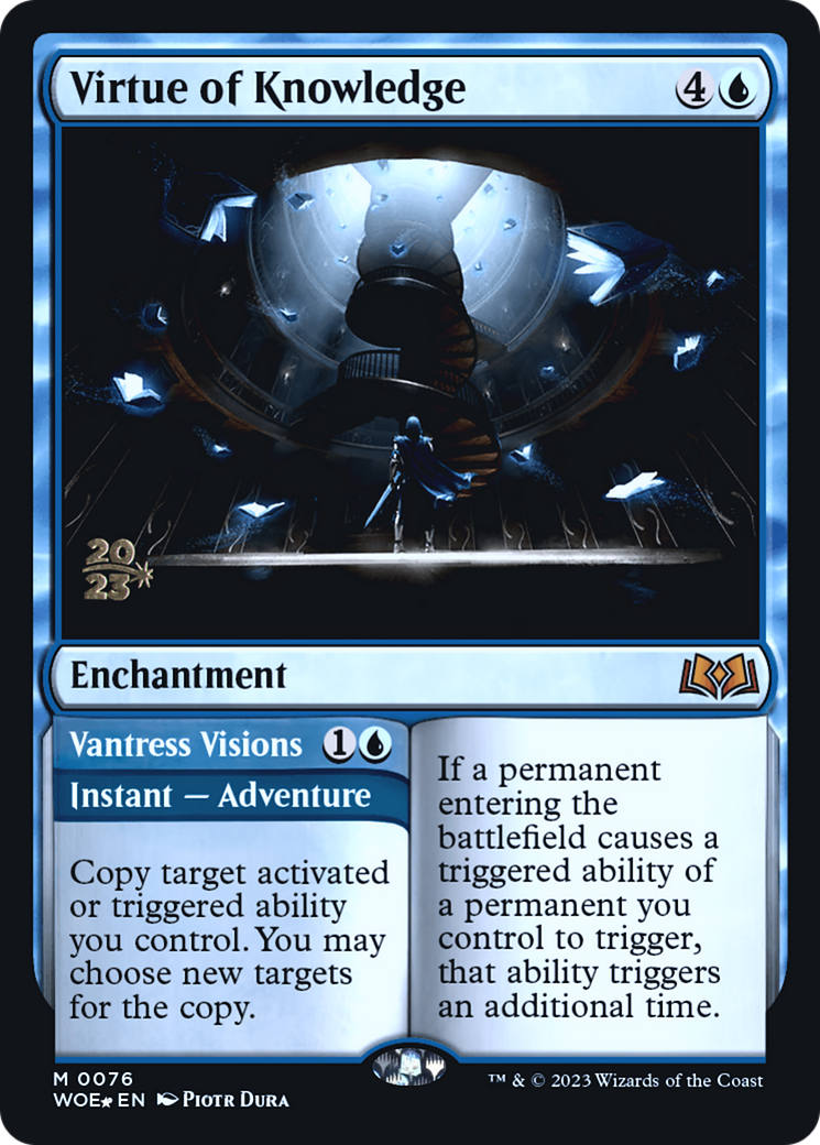 {@R} Virtue of Knowledge // Vantress Visions [Wilds of Eldraine Prerelease Promos][PR WOE 076]