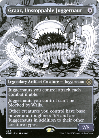 {R} Graaz, Unstoppable Juggernaut (Borderless Manga) [Phyrexia: All Will Be One][ONE 334]