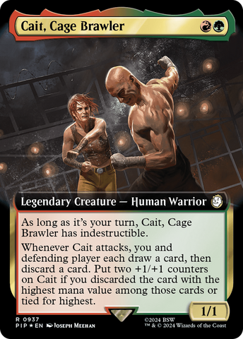 {R} Cait, Cage Brawler (Extended Art) (Surge Foil) [Fallout][PIP 937]