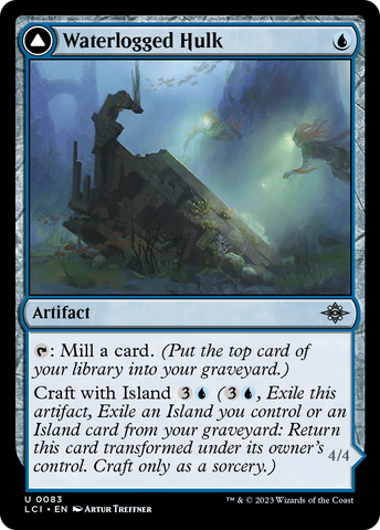 {@C} Waterlogged Hulk // Watertight Gondola [The Lost Caverns of Ixalan][LCI 083]