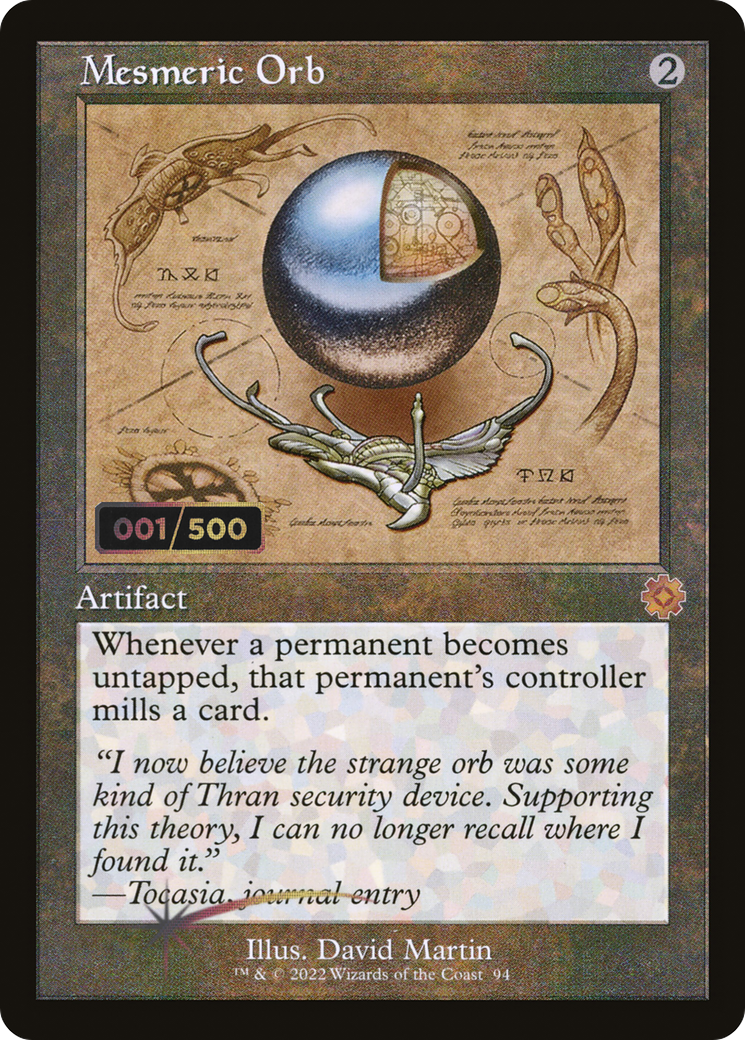 {R} Mesmeric Orb (Schematic) (Serial Numbered) [The Brothers' War Retro Artifacts][BRR 094]