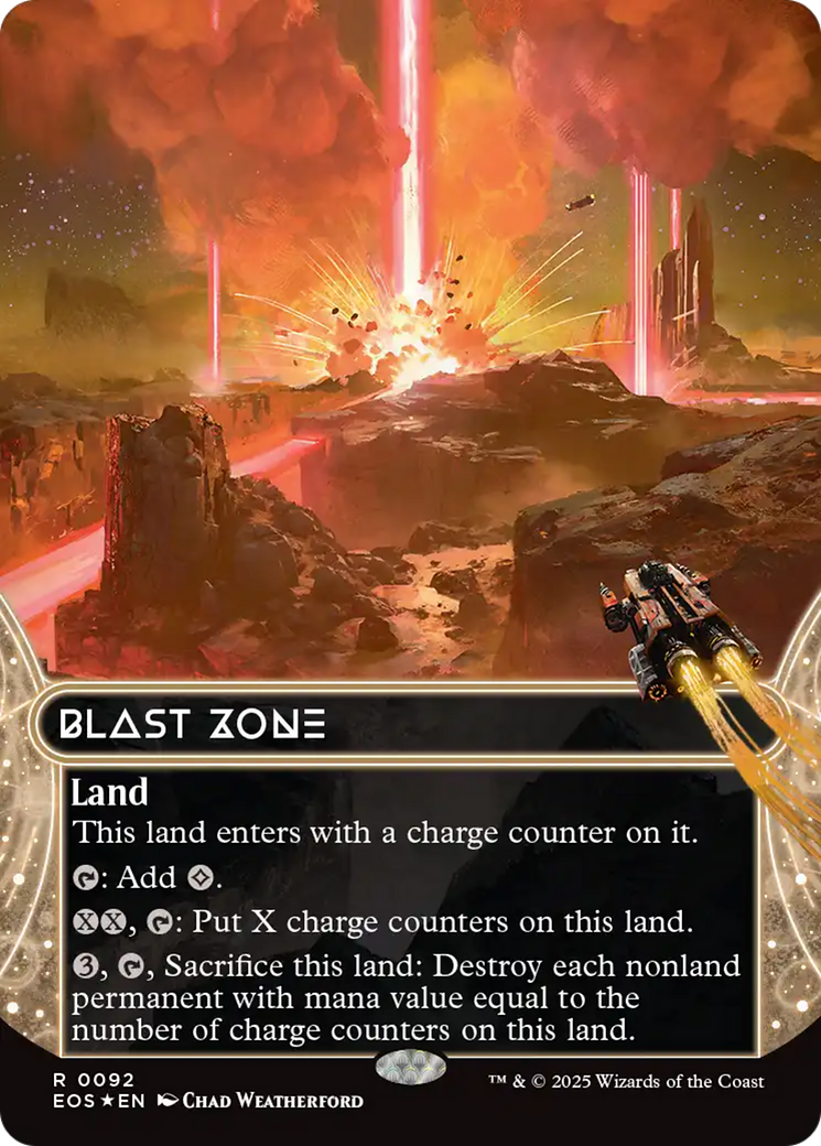 {R} Blast Zone (0092) (Borderless) (Galaxy Foil) [Edge of Eternities: Stellar Sights][EOS 092]