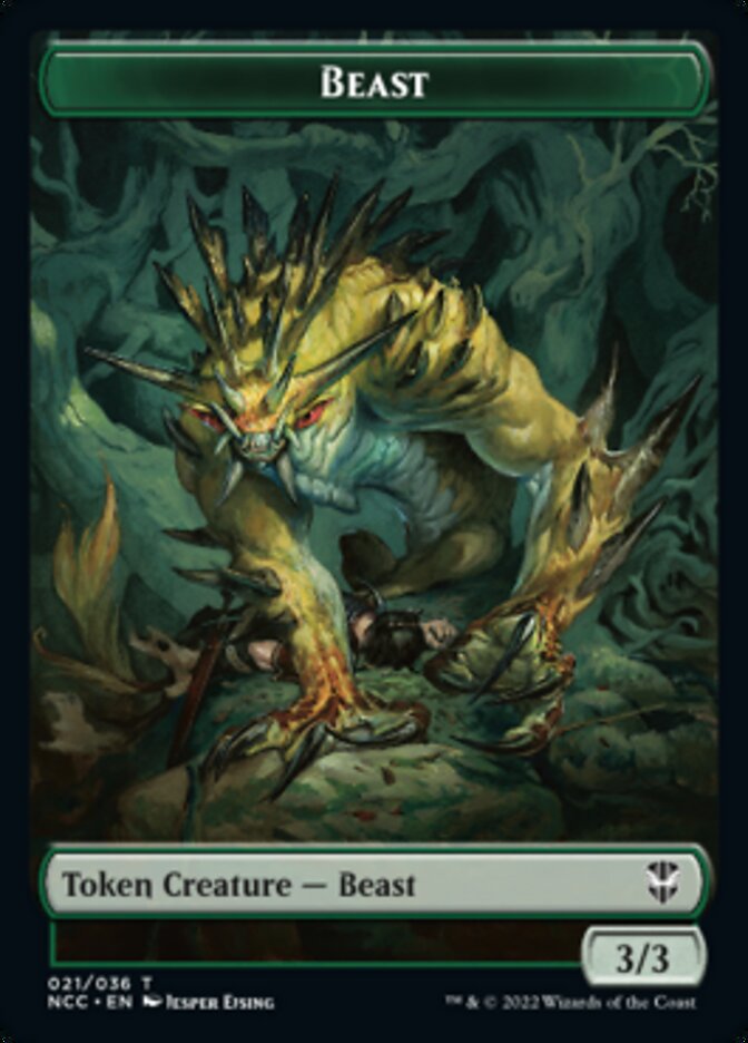 {T} Beast // Saproling Double-sided Token [Streets of New Capenna Commander Tokens][TNCC 021]