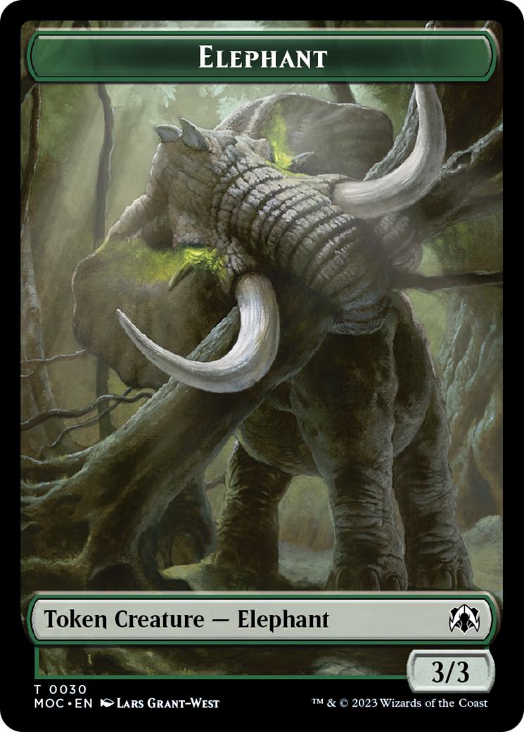 {T} Elephant // City's Blessing Double-Sided Token [March of the Machine Commander Tokens][TMOC 030]