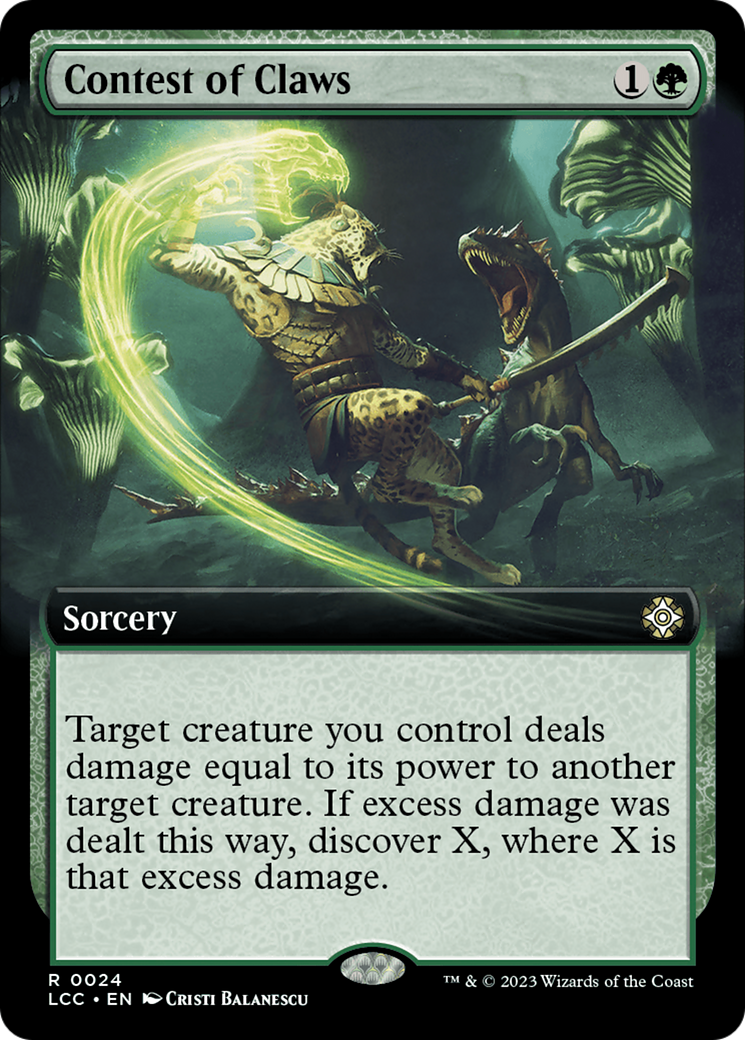 {R} Contest of Claws (Extended Art) [The Lost Caverns of Ixalan Commander][LCC 024]