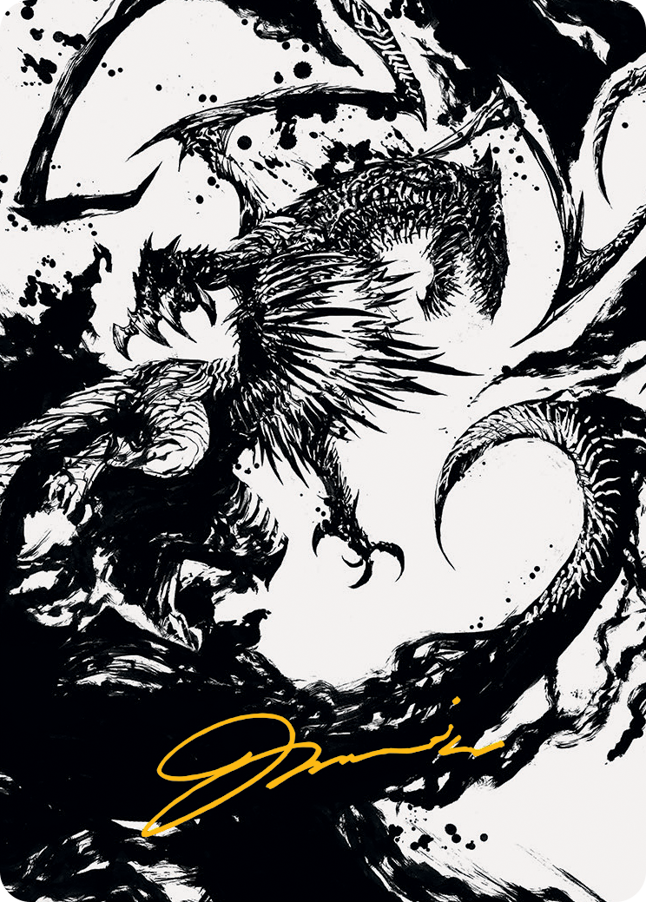 {A} Skithiryx, the Blight Dragon Art Card (Gold-Stamped Signature) [March of the Machine Art Series][GS AMOM 071]