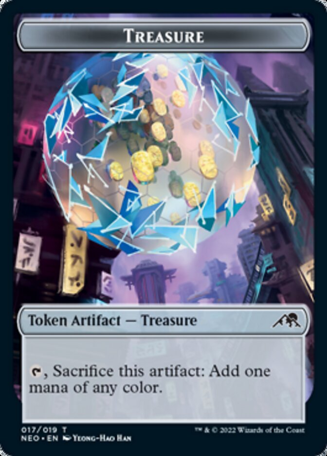 {T} Smoke Blessing // Treasure Double-sided Token [Kamigawa: Neon Dynasty Commander Tokens][TNEC 006]
