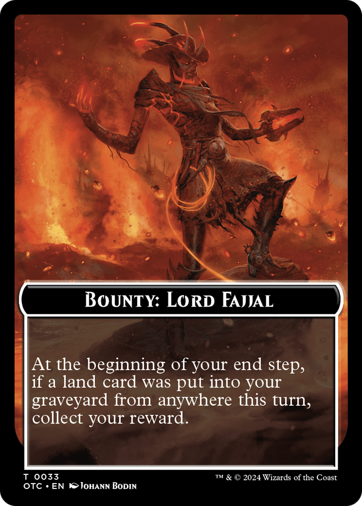 {T} Bounty: Lord Fajjal // Bounty Rules Double-Sided Token [Outlaws of Thunder Junction Commander Tokens][TOTC 033]