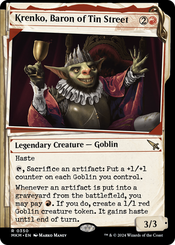 {@R} Krenko, Baron of Tin Street (Showcase) [Murders at Karlov Manor][MKM 350]