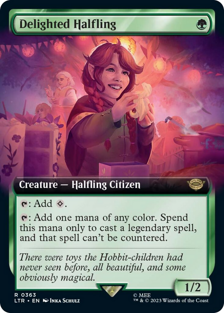 {R} Delighted Halfling (Extended Art) [The Lord of the Rings: Tales of Middle-Earth][LTR 363]