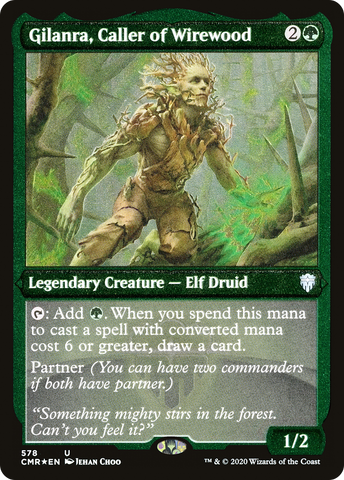 {C} Gilanra, Caller of Wirewood (Etched) [Commander Legends][CMR 578]