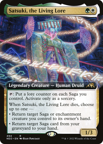 {R} Satsuki, the Living Lore (Extended Art) [Kamigawa: Neon Dynasty][NEO 494]