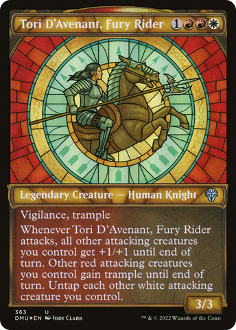 {C} Tori D'Avenant, Fury Rider (Showcase Textured) [Dominaria United][DMU 363]