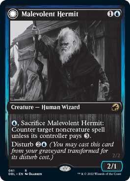 {R} Malevolent Hermit // Benevolent Geist [Innistrad: Double Feature][DBL 061]