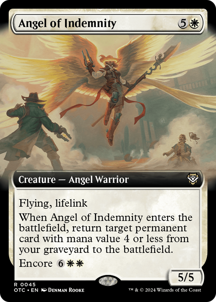 {R} Angel of Indemnity (Extended Art) [Outlaws of Thunder Junction Commander][OTC 045]