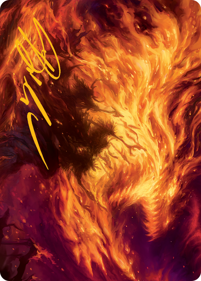 {A} Stoke the Flames Art Card (Gold-Stamped Signature) [March of the Machine Art Series][GS AMOM 038]