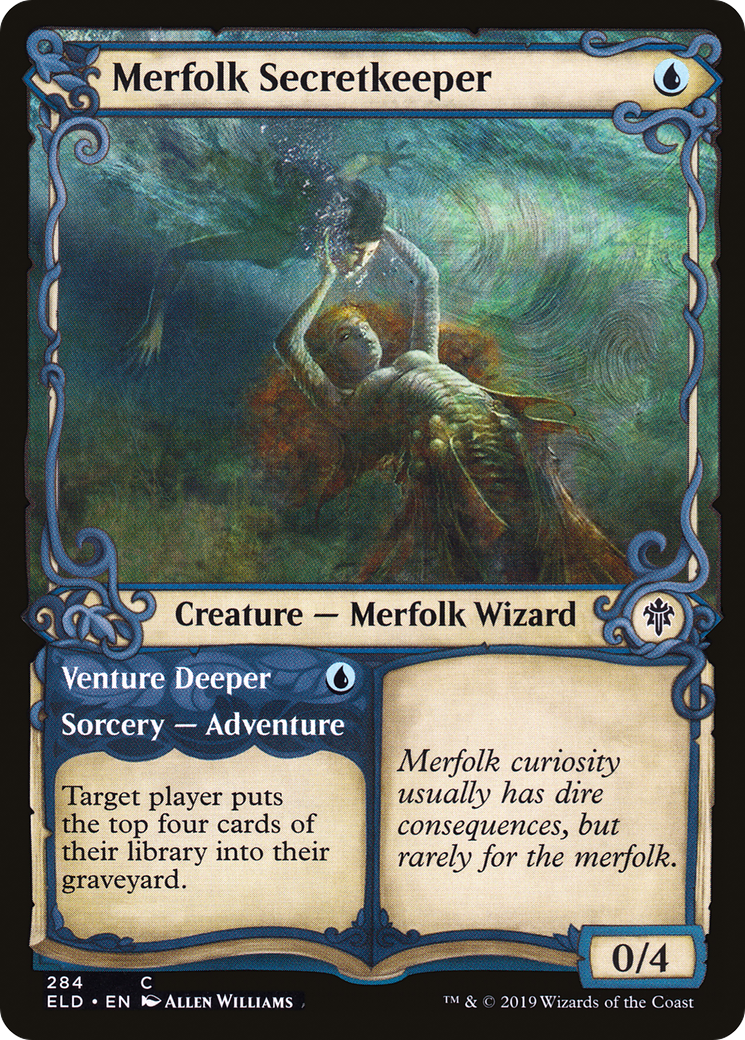 {C} Merfolk Secretkeeper // Venture Deeper (Showcase) [Throne of Eldraine][ELD 284]