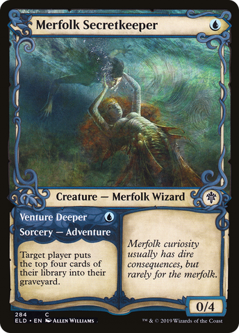 {C} Merfolk Secretkeeper // Venture Deeper (Showcase) [Throne of Eldraine][ELD 284]