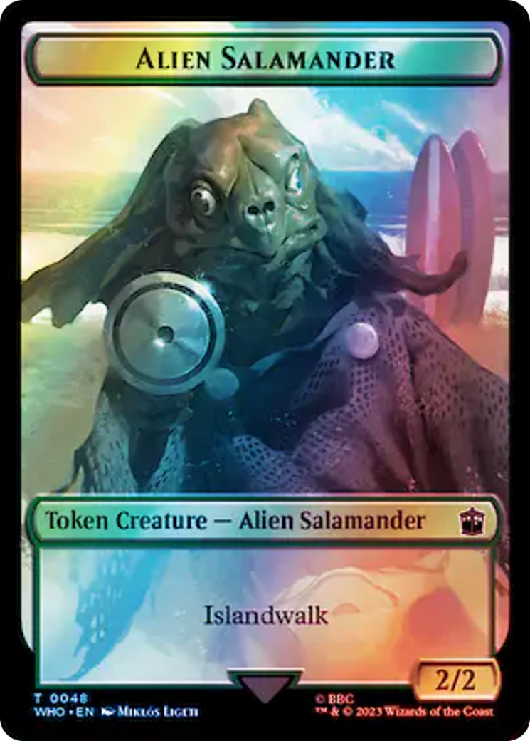 {T} Dalek // Alien Salamander Double-Sided Token (Surge Foil) [Doctor Who Tokens][TWHO 44//48]