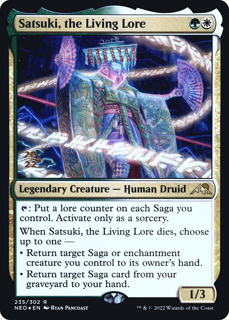 {R} Satsuki, the Living Lore [Kamigawa: Neon Dynasty Prerelease Promos][PR NEO 235]