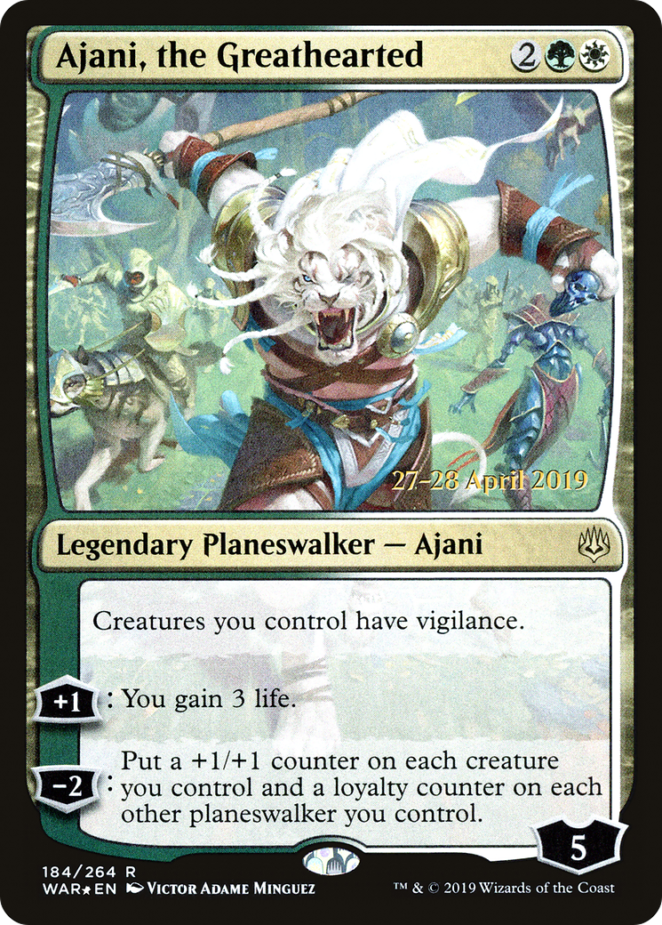 {R} Ajani, the Greathearted [War of the Spark Prerelease Promos][PR WAR 184]