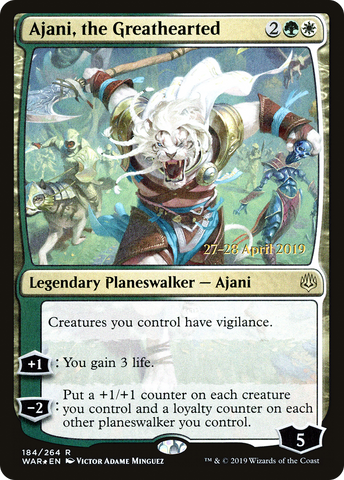 {R} Ajani, the Greathearted [War of the Spark Prerelease Promos][PR WAR 184]
