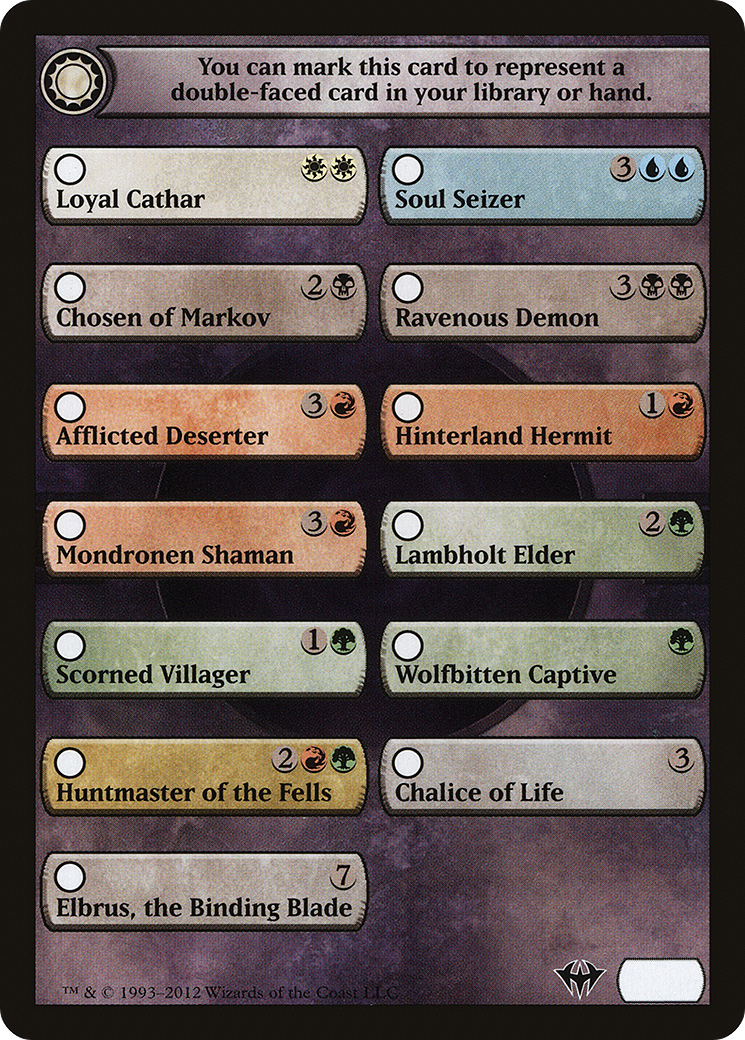{T} Dark Ascension Checklist [Dark Ascension Tokens][TDKA 004]